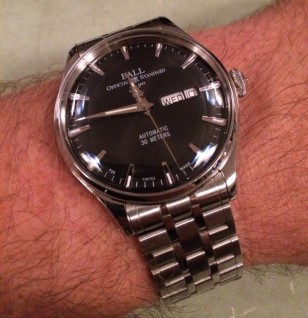 Richard Castle wears a Ball Trainmaster Eternity NM2080D-S1J-SL watch in the tv series Castle, the watch shown here by the Castle actor on Twitter.