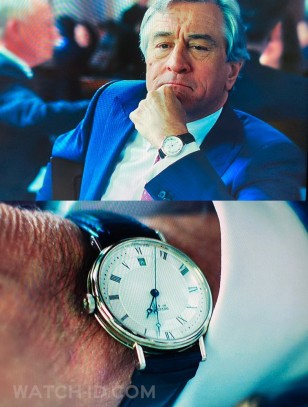 Robert De Niro, as wealthy investor Carl Van Loon, wears a Breguet Classique Automatic 5197BA in Limitless