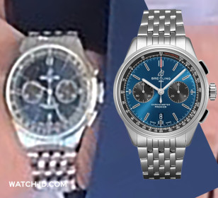 Compare the screenshot of the watch in the series with the Breitlig on the right.
