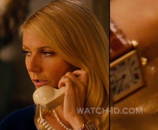 Gwyneth Paltrow wears a Cartier Tank watch in Mortdecai