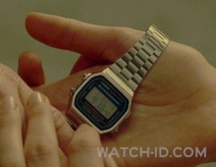 Close up of the Casio A168W-1 watch in the film Wonder Woman 1984