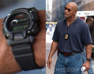 Dwayne Johnson wears a Casio G-Shock DW9052-1V watch in the 2013 movie Empire State.