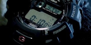 Close-up of the Casio G-Shock G2310R-1 watch worn by Raoul Bova in Alien vs. Predator.