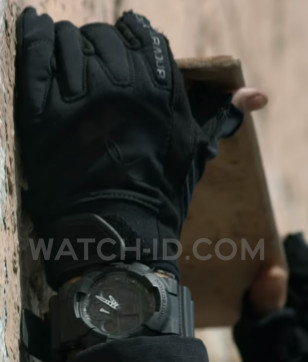 Lina Esco wears a Casio G-Shock GA-100MB-1A watch in the series S.W.A.T.