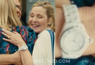 Kim Cattrall wears a Chanel J12 watch in the movie About My Father (2023).