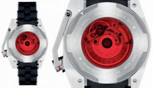 The Dior Homme Chiffre Rouge has a red translucent case-back.
