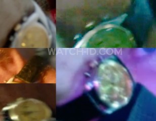 In these close-ups we can see the gold dial, subdials, steel case, gold crown of the watch worn by Jake Gyllenhaal in Ambulance.