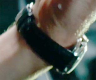 This screenshot gives us a better look at the strap and steel case of the watch worn by Jake Gyllenhaal in Ambulance.