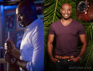 Actor Morris Chestnut wears a Guess U0500G1 watch in Rosewood.