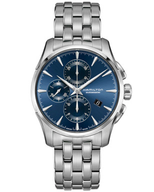 Hamilton Jazzmaster Auto Chrono with steel case and blue dial (ref H32586141)