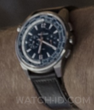 Close-up of Gerard Butler's Jaeger-LeCoultre Polaris Chronograph WorldTime in Plane.