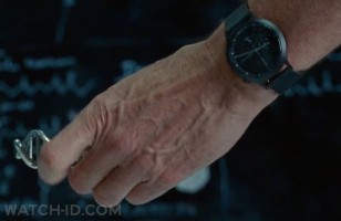 The black Lilienthal Berlin Chronograph ref C01-102-B023C can be seen on the wrist of Campbell Scott in Jurassic World: Dominion.