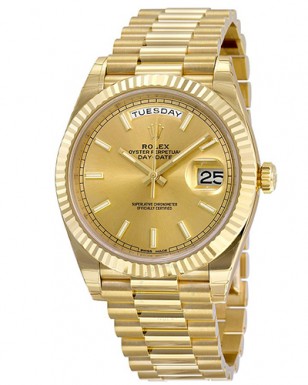 Rolex Day-Date 40 Champagne Dial 18K Yellow Gold President Automatic Men's Watch ref. 228238CSP