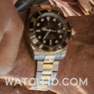 Close-up of the Rolex Submariner Date Two-Tone worn by Josh Lucas in The Black Demon.